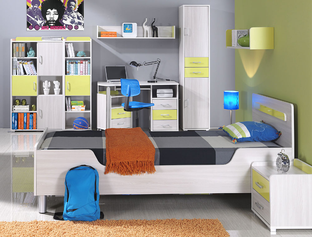 Nemo - šatní skříň 1 - jasan/seledyn