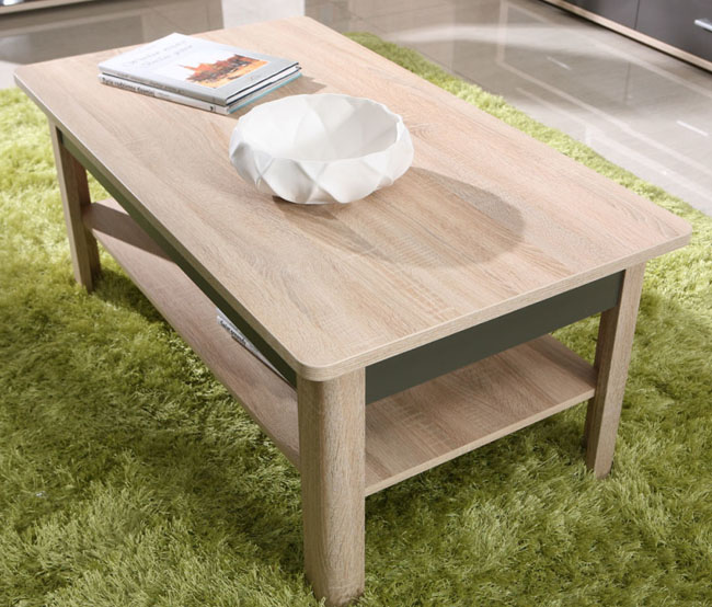 Obývací stěna se skříní FILL | 6 dílů | 127 cm + 370 cm + 114x64 cm | dub sonoma/šedá lesk