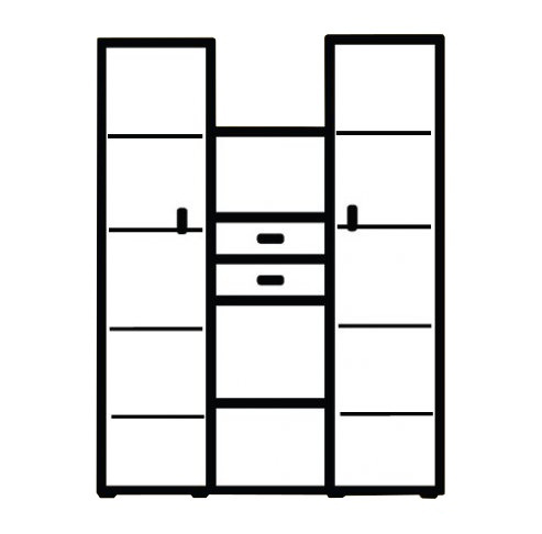 Inez Plus - skříň + vitrína 5