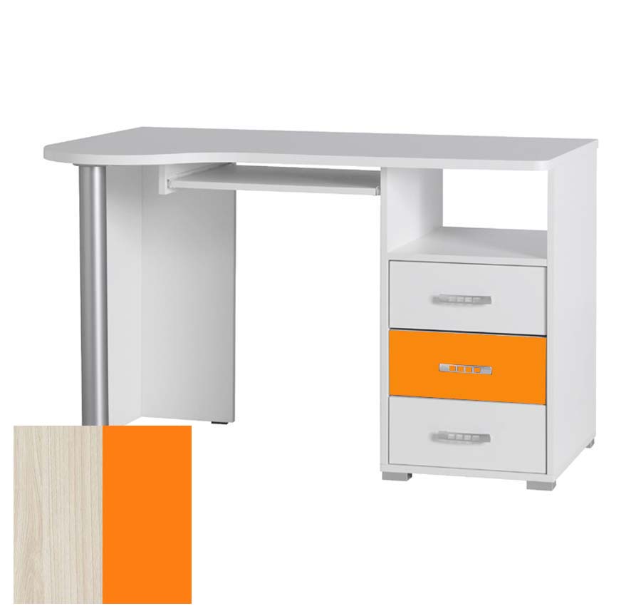 Nemo - psací stůl 11 - jasan/oranžová