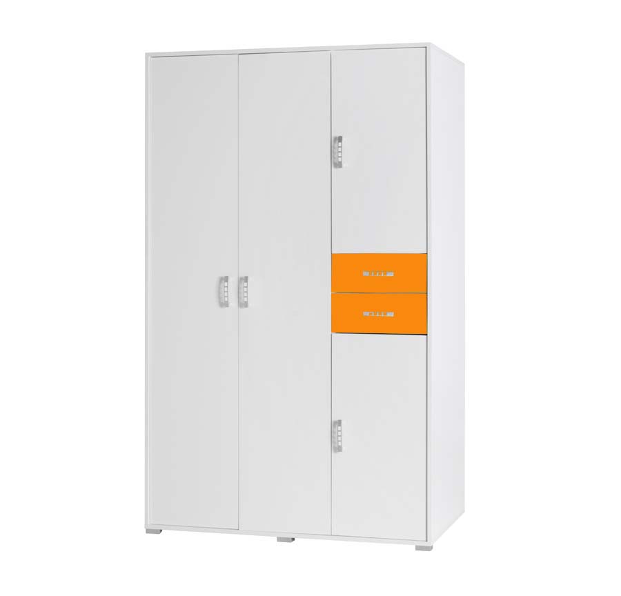 Nemo - šatní skříň 1 - bílá/oranžová