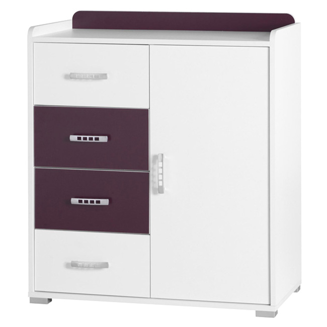 Nemo - komoda 6 - bílá/fialová