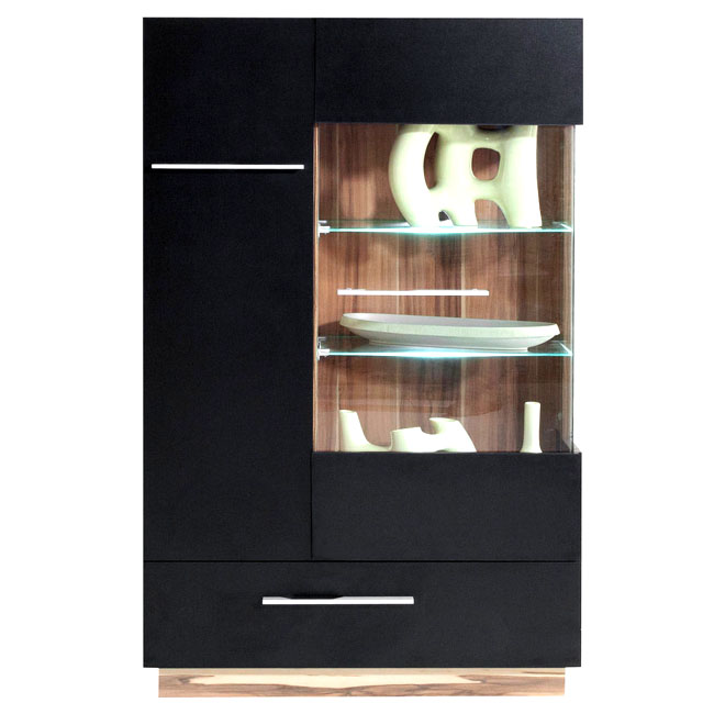 Monsun - vitrína/komoda MN4 - černá - LED osvětlení v ceně