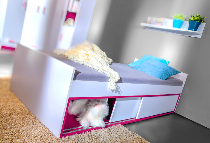 Trafiko m - jednolůžko 13 s roštem - 90x200 cm - modrá