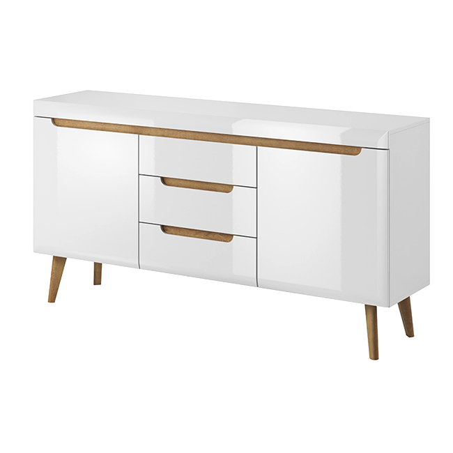 Obývací stěna NORDI b | sestava A | bílá lesk