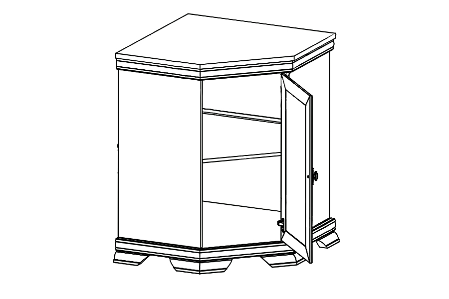 KORA s | komoda KKN1 rohová | 75x75 cm | samoa king