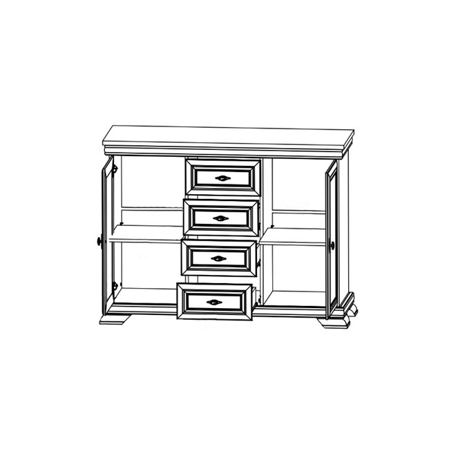 KORA s | komoda KK3 | 128 cm | samoa king