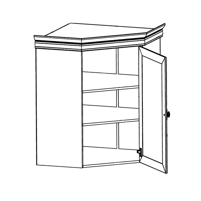 KORA s | rohová vitrína KNN1 nástavec na komodu | 75x75 cm | samoa king