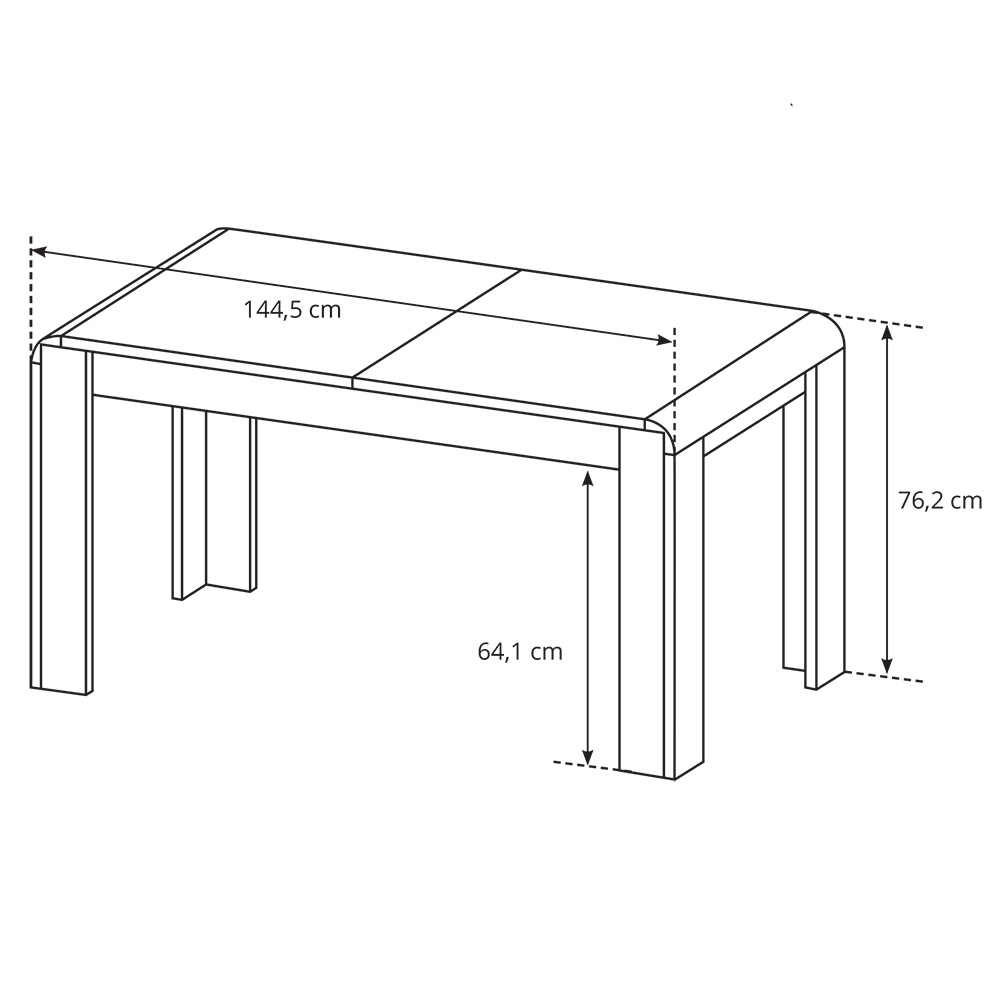 LINK s | rozkládací jídelní stůl | 144,5x80 cm | sonoma