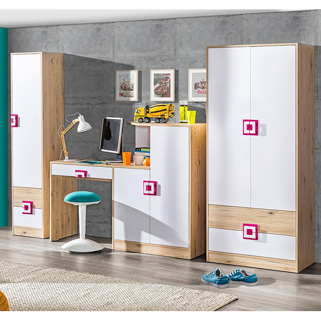 Nico - šatní skříň 1 - růžová