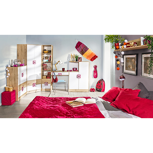 Nico - šatní skříň 1 - růžová