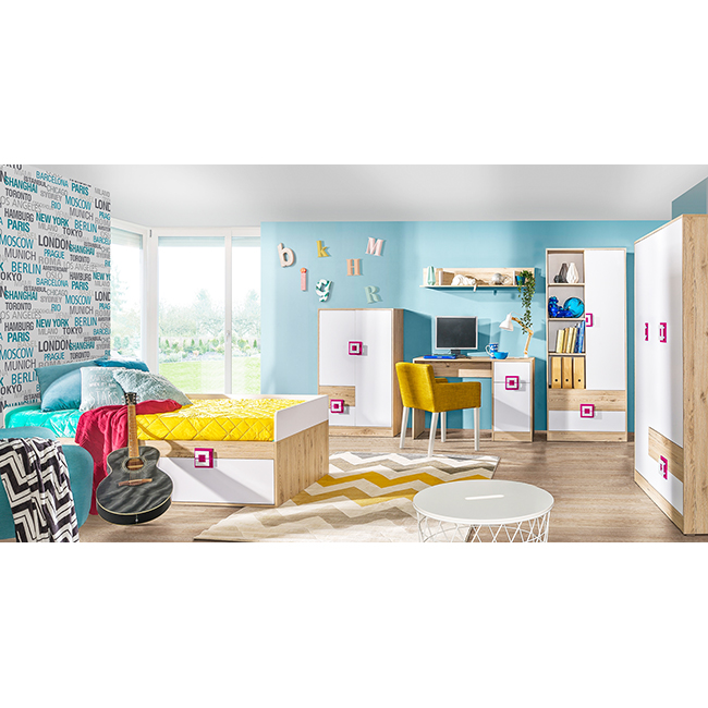 Nico - šatní skříň 1 - růžová