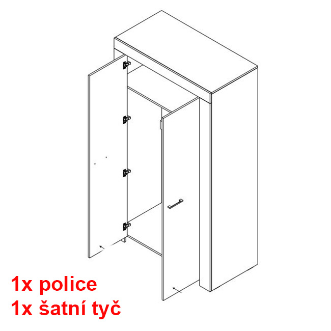 SKY | šatní skříň SSZ110 | 110 cm | riviera