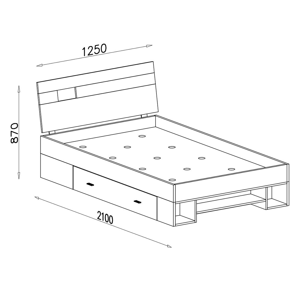 NEXT v | jednolůžko NX18 L/P | 120x200 cm | borovice bělená/viola fialová
