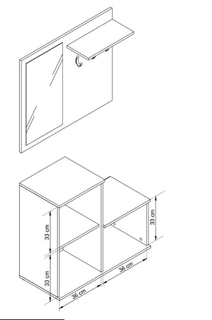 Předsíňová stěna Monti - sonoma