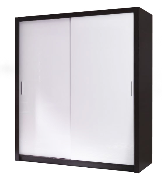 Šatní skříň Gibi 180 - wenge/bílá lesk