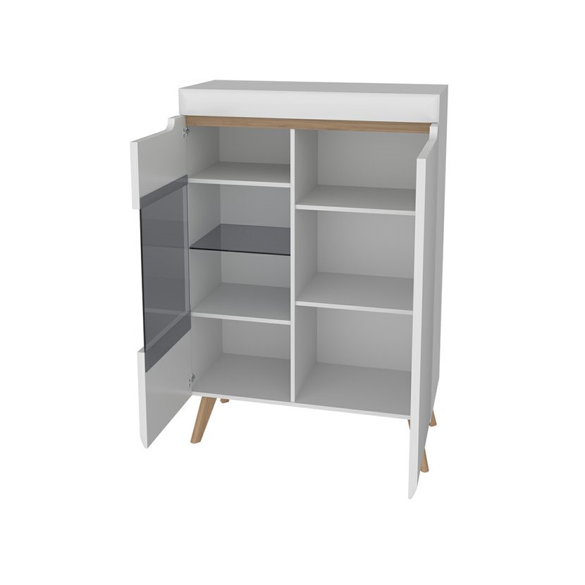 Obývací stěna NORDI b | sestava A | bílá lesk