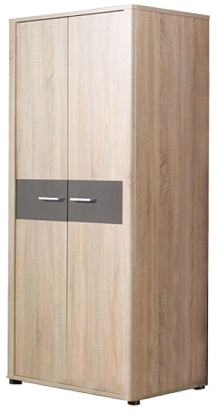 Fill - šatní skříň 1 - dub sonoma/šedá lesk