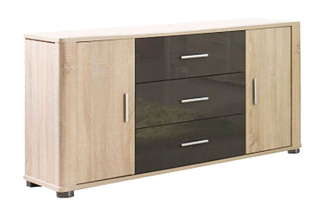 Fill - komoda 4 - dub sonoma/šedá lesk