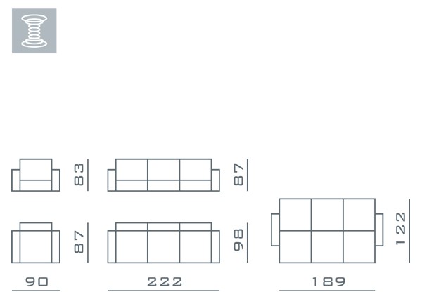 Pohovka Torino | 222 cm | rozkládací + úložný prostor | VÝBĚR TKANIN