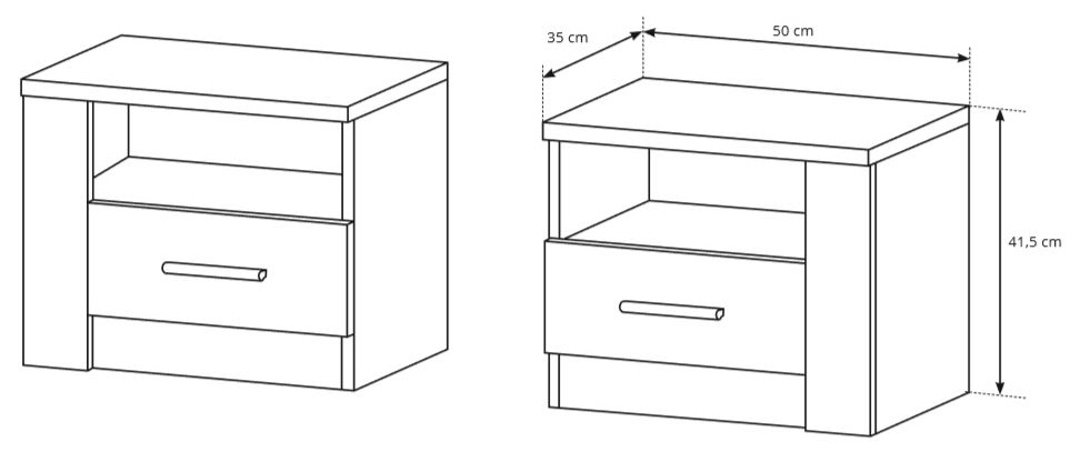 Anders - 2x noční stolek