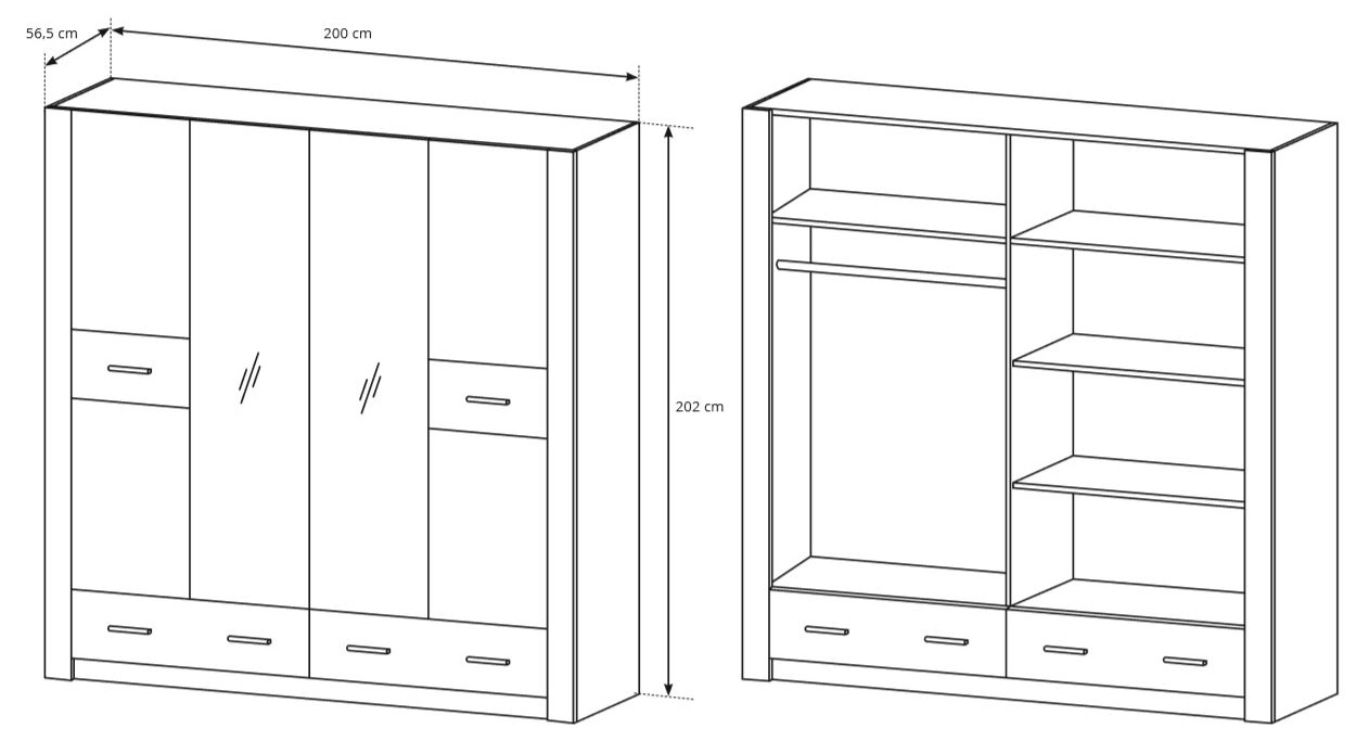 Ložnice Anders - sestava A