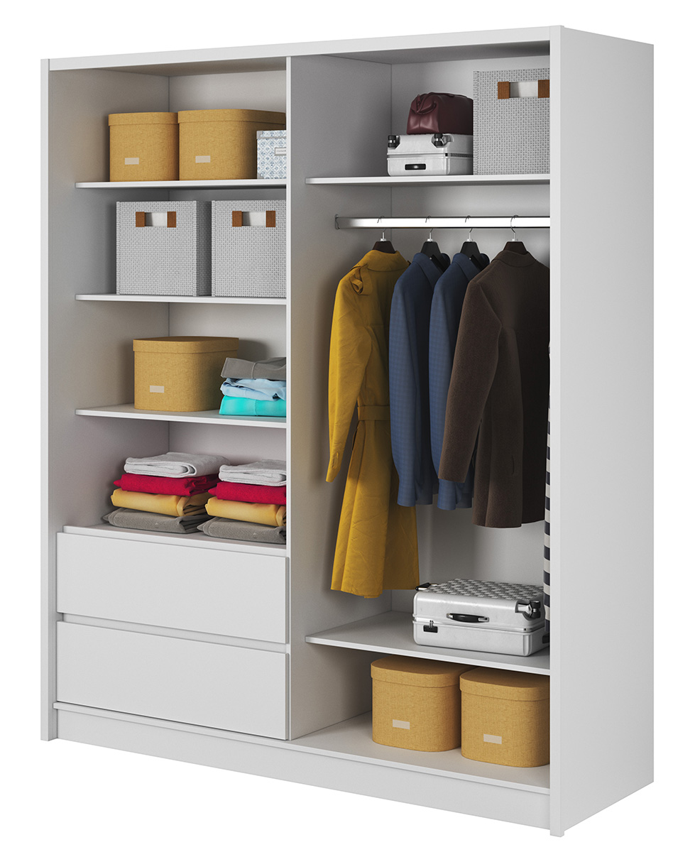 Šatní skříň Sara 180 - bílá mat