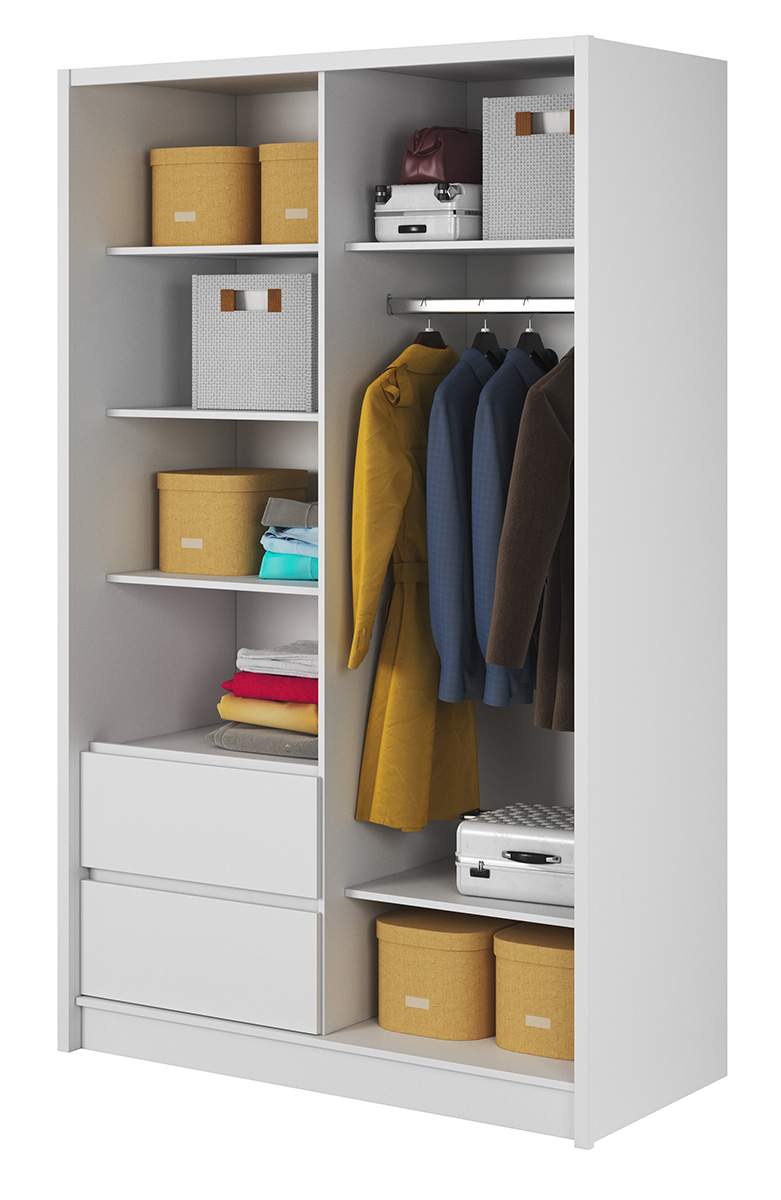 Šatní skříň Sara 130 - bílá mat