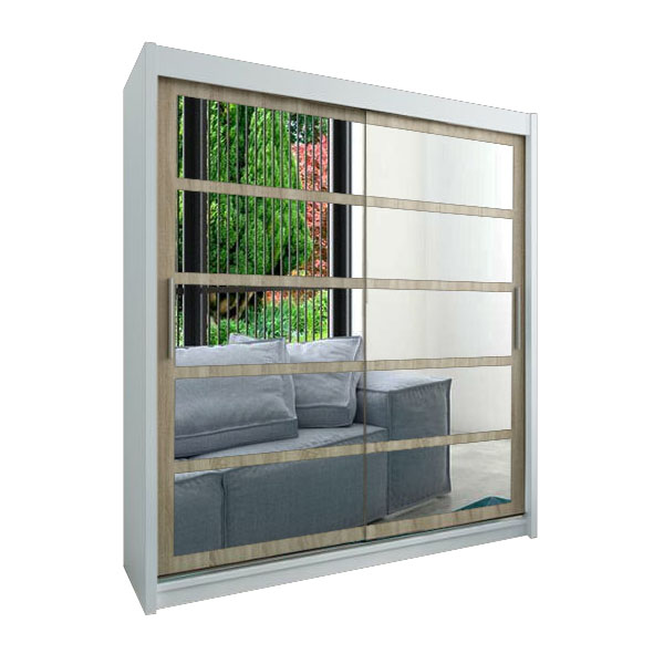 Šatní skříň Roma 2 - 180 bílá/sonoma