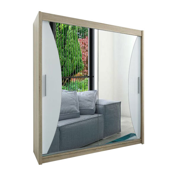 Šatní skříň Monaco - 180 sonoma/bílá