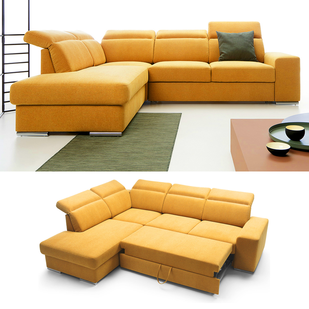 Sedací souprava AVANT - 278x230 cm - rozkládací + úložní prostor - VÝBĚR LÁTEK