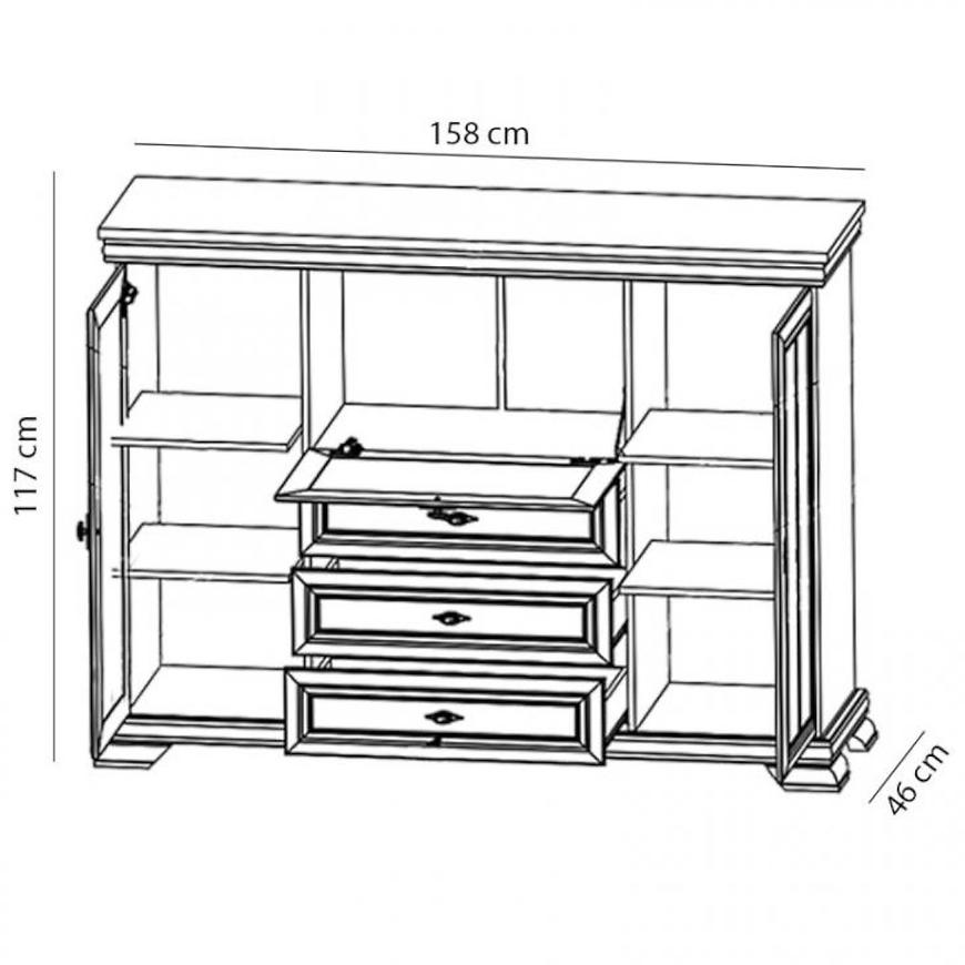 KORA a | komoda KK6 prosklená | 158 cm | andersen