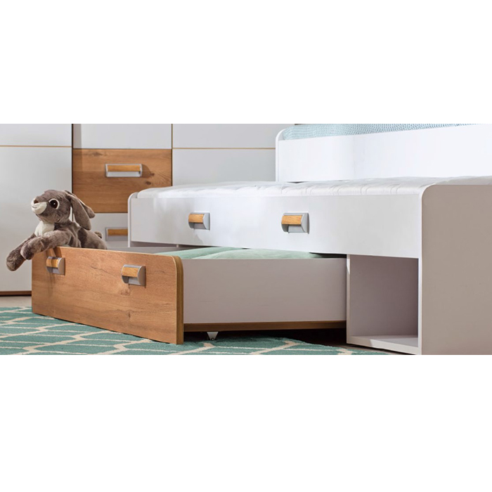 Lorento - skříň L1 - bílá brilantní/dub nash