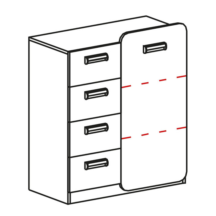 Dětský pokoj Lorento K - bílá brilantní/dub nash