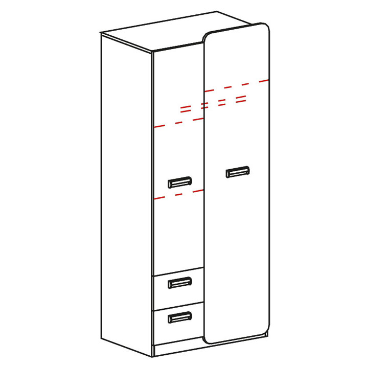 Dětský pokoj Lorento K - bílá brilantní/dub nash