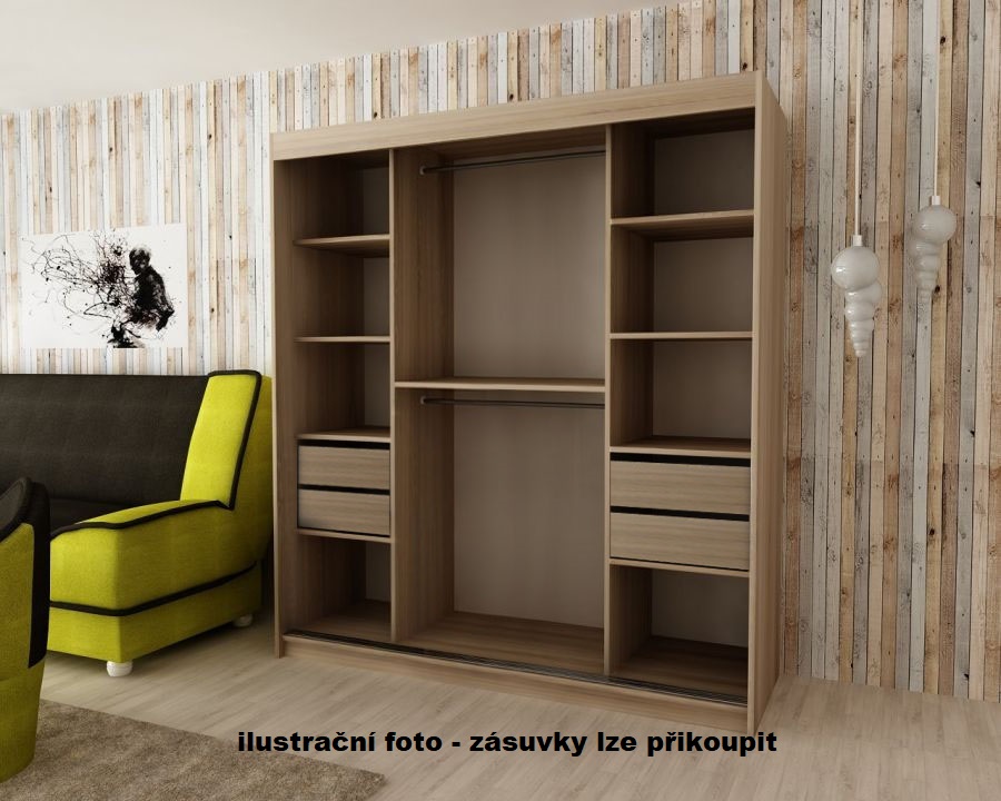 Šatní skříň Boliwia - 180 sonoma/bílá