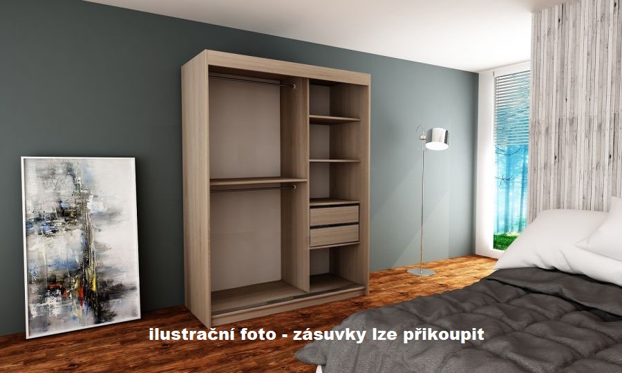 Šatní skříň Boliwia - 150 sonoma/bílá