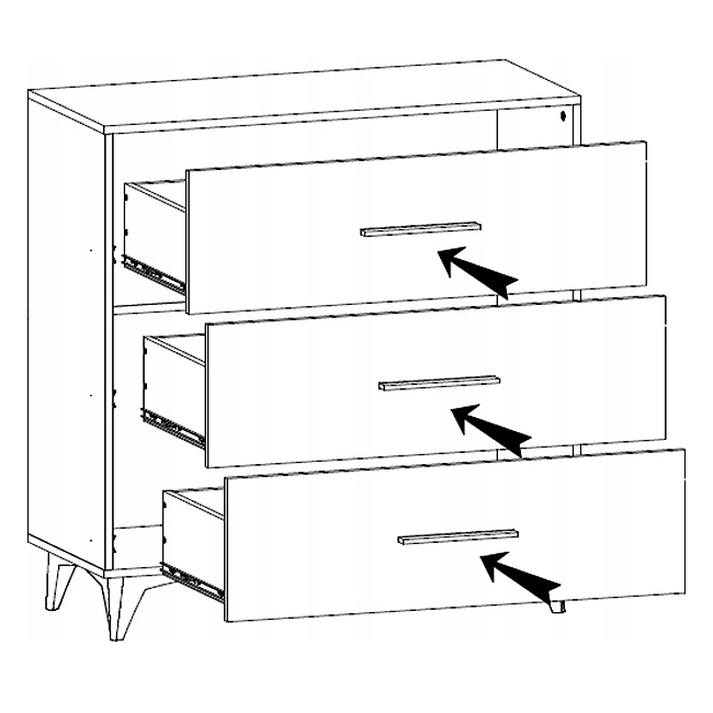 Frida D | komoda K3S | dub riviera