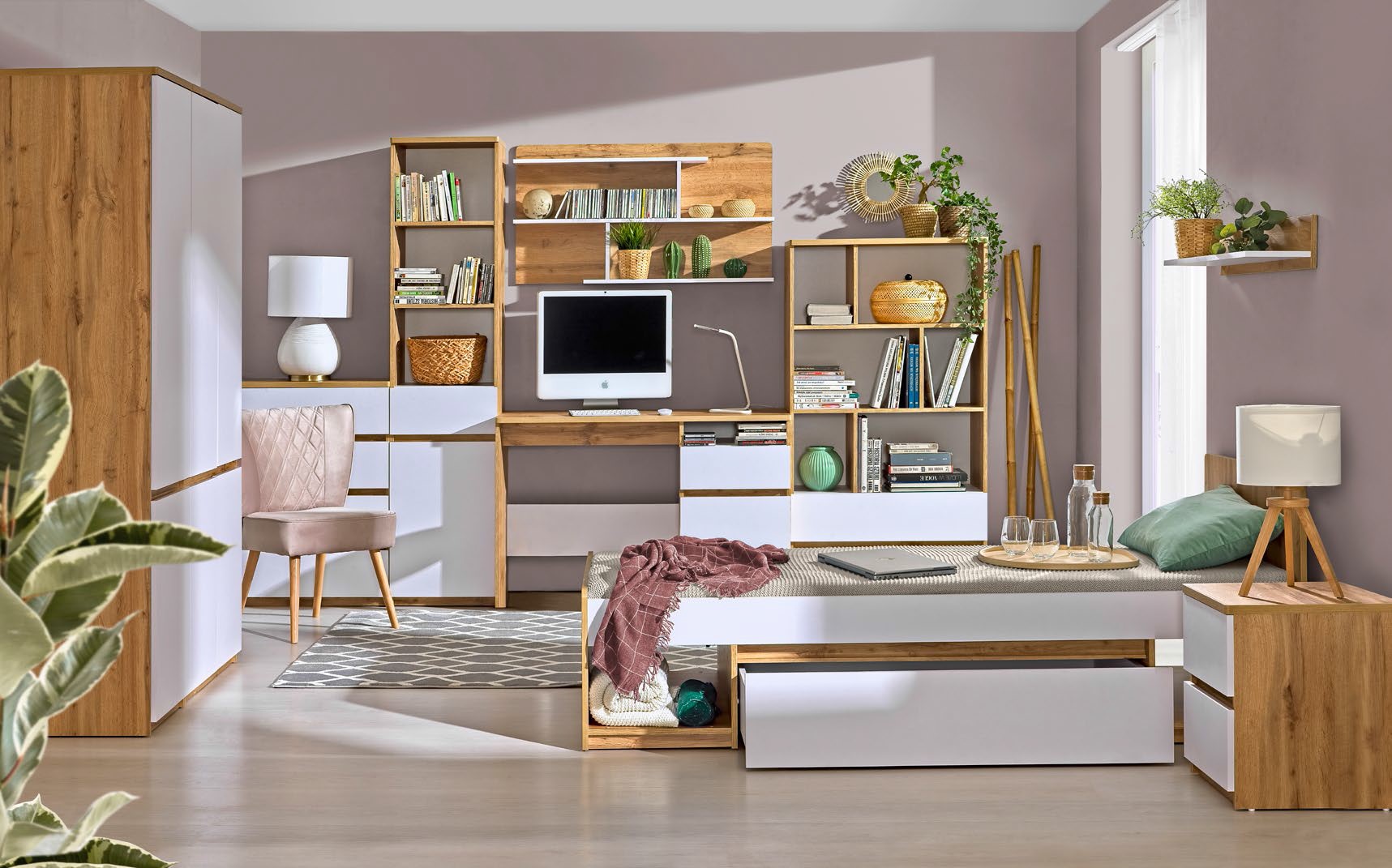 Arca w | regál AR2 | 45 cm | dub wotan/bílá