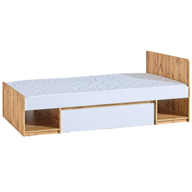 Arca w | postel jednolůžko AR9 se zásuvkou | 90x195 cm | dub wotan/bílá