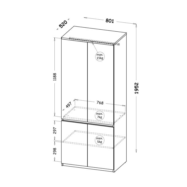 Dětský pokoj Arca w | 9 dílů | sestava A | dub wotan/bílá