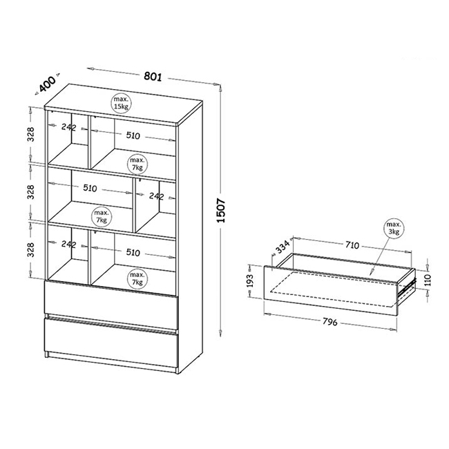 Dětský pokoj Arca b | 6 dílů | bílá