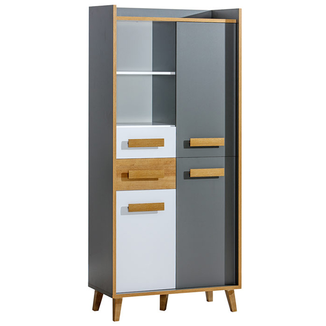 Werso - regál W3- dub riviera/bílá briliantová/antracyt