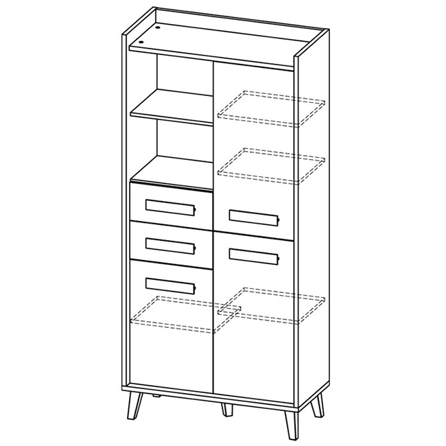 Werso - regál W3- dub riviera/bílá briliantová/antracyt