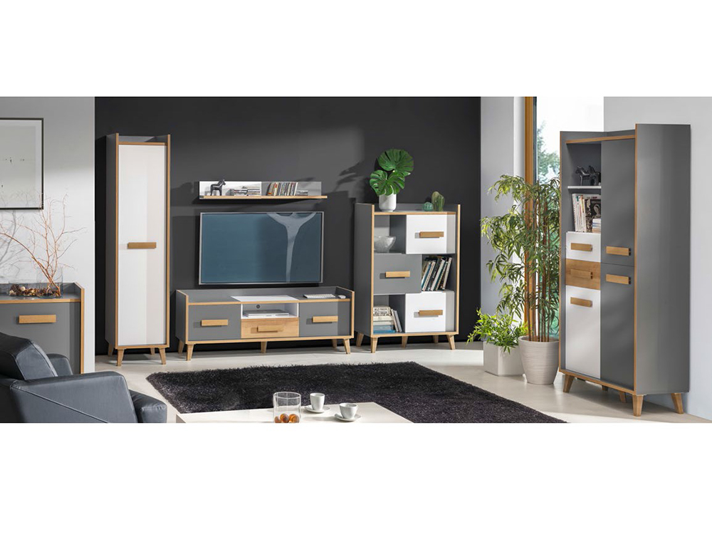 Werso - regál W3- dub riviera/bílá briliantová/antracyt