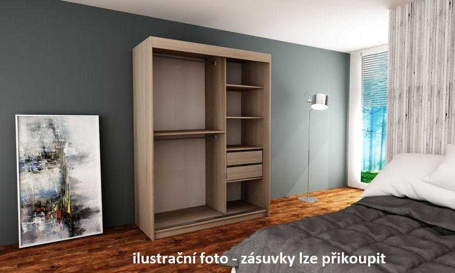 Šatní skříň Roma 1 - 150 bílá/sonoma