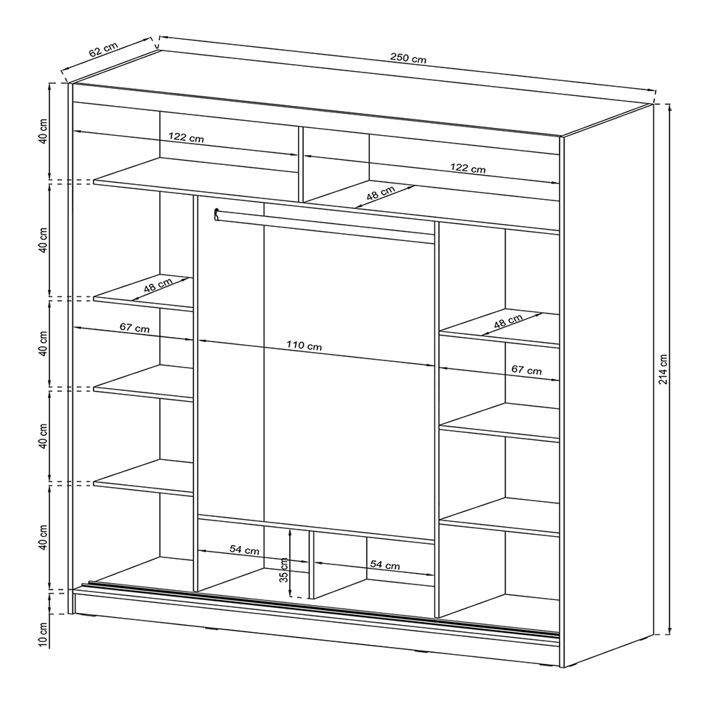 Skříň WIKI - 250 + LED osvětlení | dub sonoma