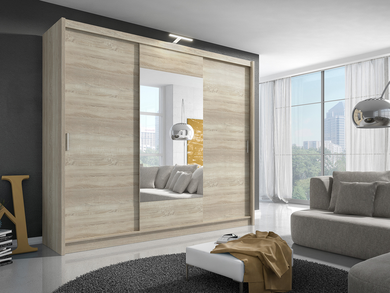 Skříň WIKI - 250 + LED osvětlení | dub sonoma