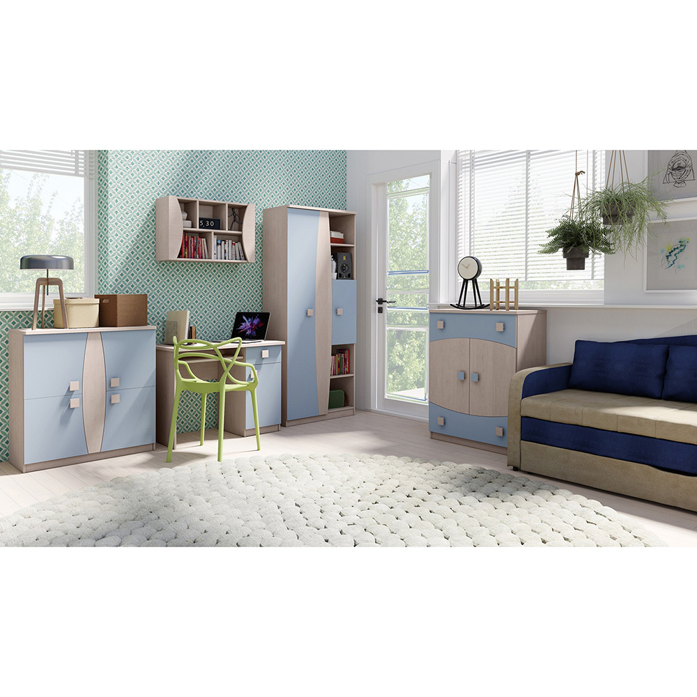 TENUS m | šatní skříň T-15 SZ2D | santana/modrá