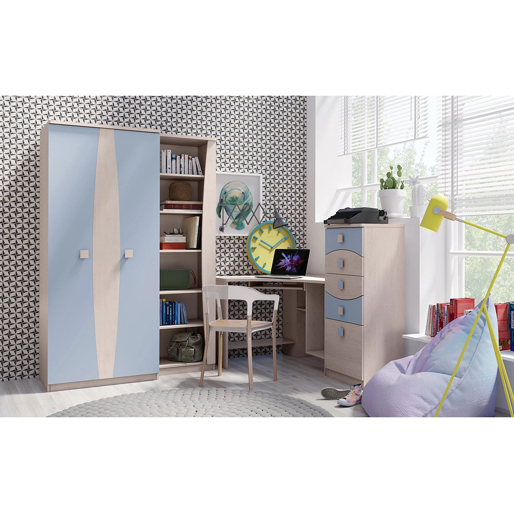 TENUS m | šatní skříň T-15 SZ2D | santana/modrá